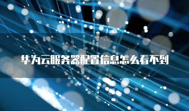 华为云服务器配置信息怎么看不到