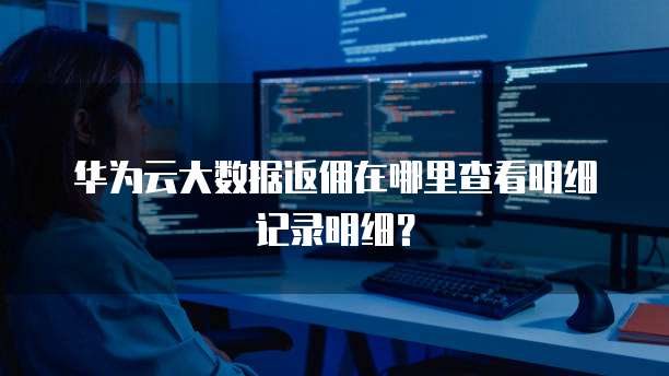 华为云大数据返佣在哪里查看明细记录明细?