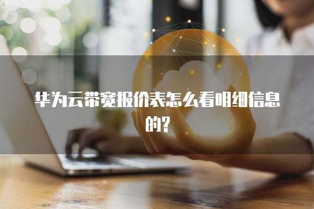 华为云带宽报价表怎么看明细信息的?