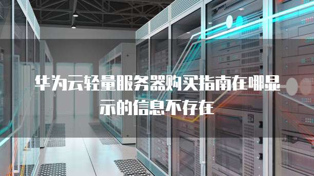 华为云轻量服务器购买指南在哪显示的信息不存在