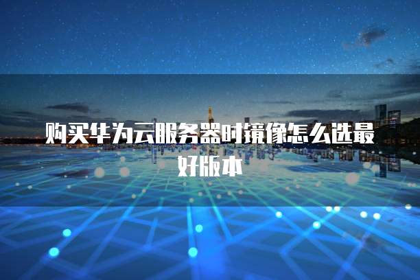 购买华为云服务器时镜像怎么选最好版本