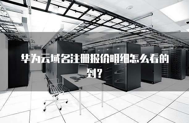 华为云域名注册报价明细怎么看的到?