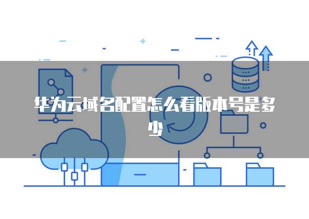 华为云域名配置怎么看版本号是多少