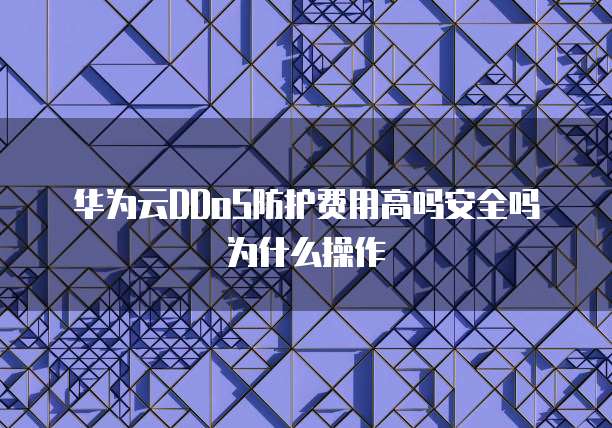 华为云DDoS防护费用高吗安全吗为什么操作