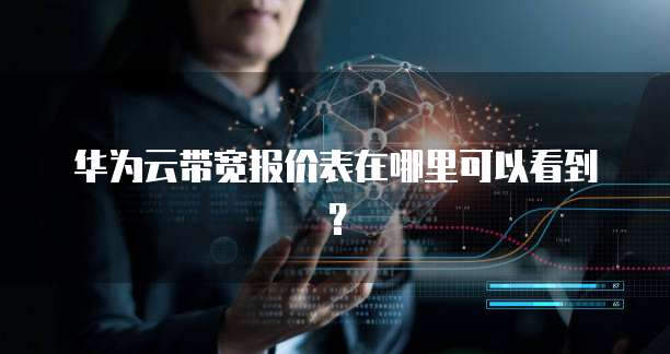 华为云带宽报价表在哪里可以看到?