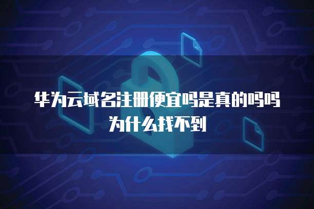 华为云域名注册便宜吗是真的吗吗为什么找不到