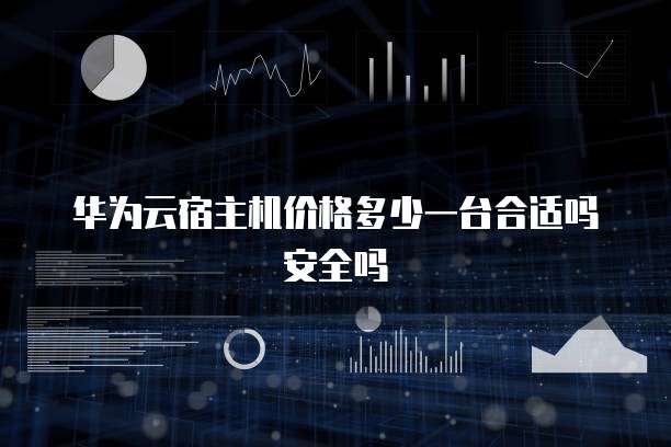 华为云宿主机价格多少一台合适吗安全吗