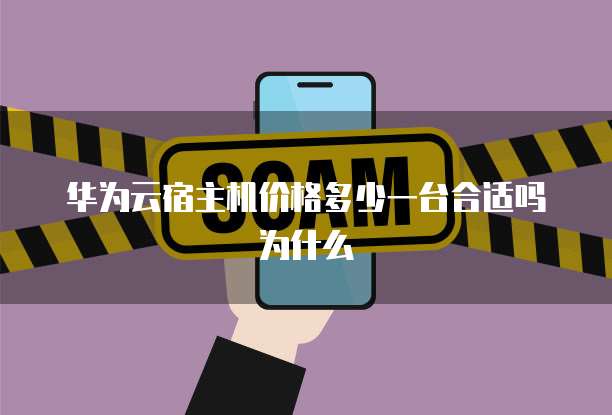 华为云宿主机价格多少一台合适吗为什么