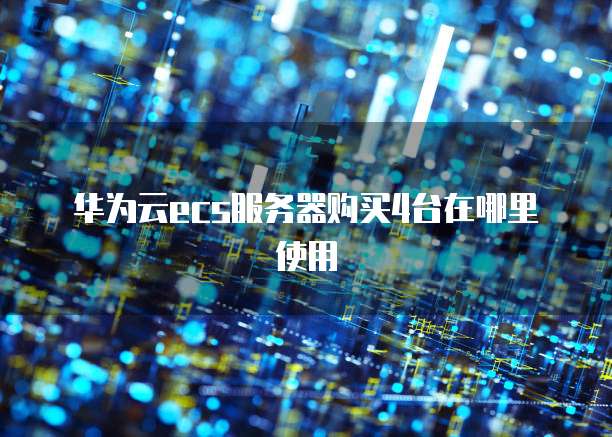 华为云ecs服务器购买4台在哪里使用