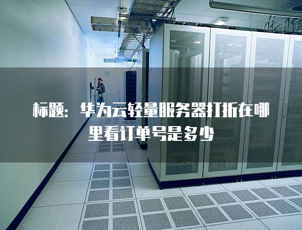 标题:华为云轻量服务器打折在哪里看订单号是多少