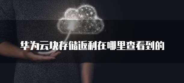 华为云块存储返利在哪里查看到的