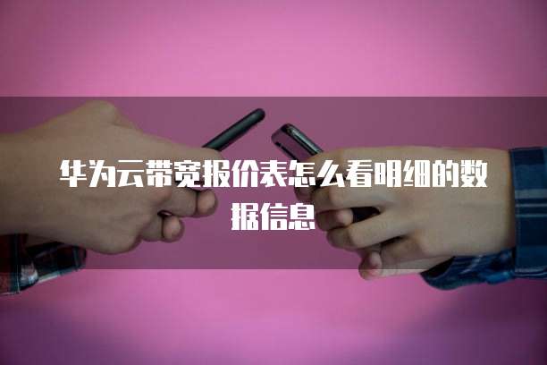 华为云带宽报价表怎么看明细的数据信息