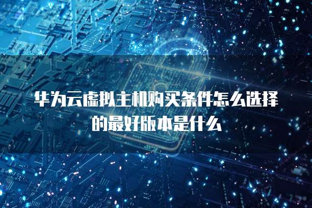 华为云虚拟主机购买条件怎么选择的最好版本是什么