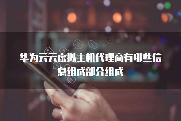 华为云云虚拟主机代理商有哪些信息组成部分组成