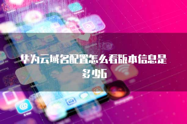 华为云域名配置怎么看版本信息是多少G