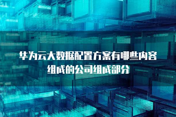 华为云大数据配置方案有哪些内容组成的公司组成部分