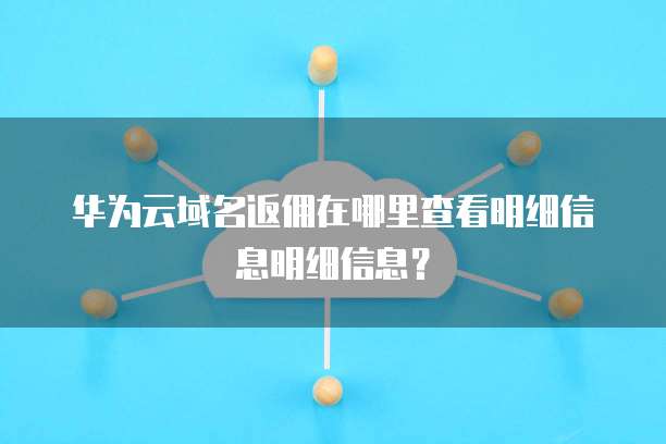 华为云域名返佣在哪里查看明细信息明细信息？