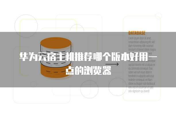 华为云宿主机推荐哪个版本好用一点的浏览器