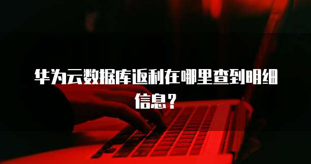 华为云数据库返利在哪里查到明细信息？