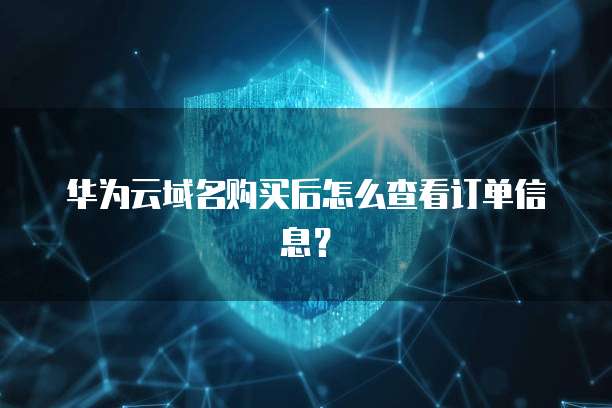 华为云域名购买后怎么查看订单信息?