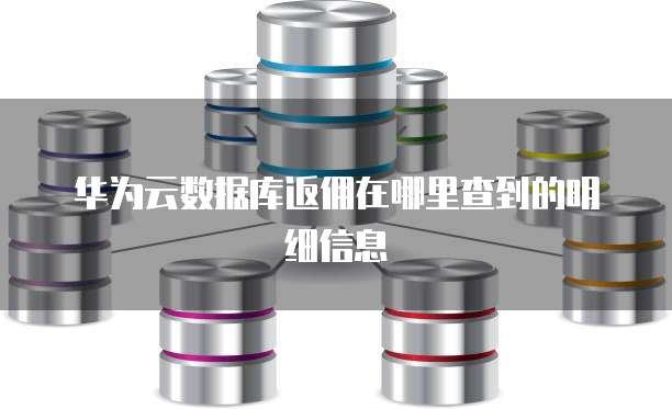 华为云数据库返佣在哪里查到的明细信息