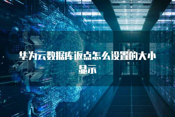 华为云数据库返点怎么设置的大小显示