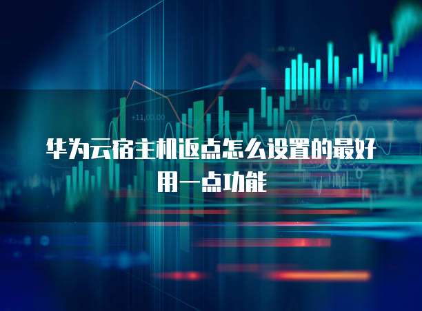华为云宿主机返点怎么设置的最好用一点功能