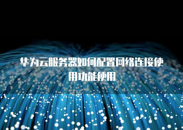 华为云服务器如何配置网络连接使用功能使用