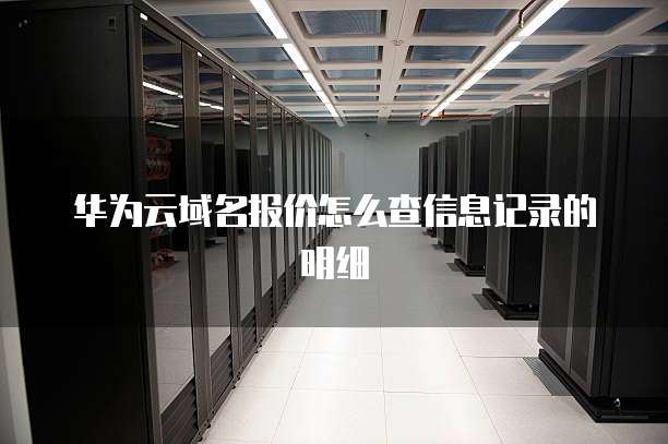 华为云域名报价怎么查信息记录的明细