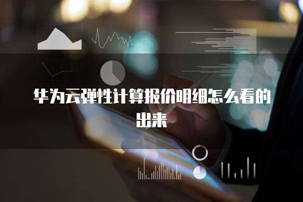 华为云弹性计算报价明细怎么看的出来