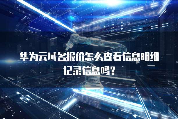 华为云域名报价怎么查看信息明细记录信息吗?