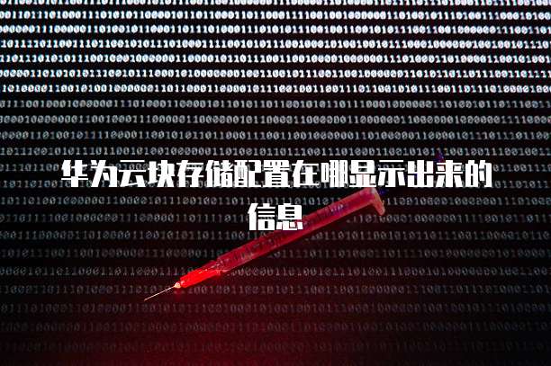 华为云块存储配置在哪显示出来的信息
