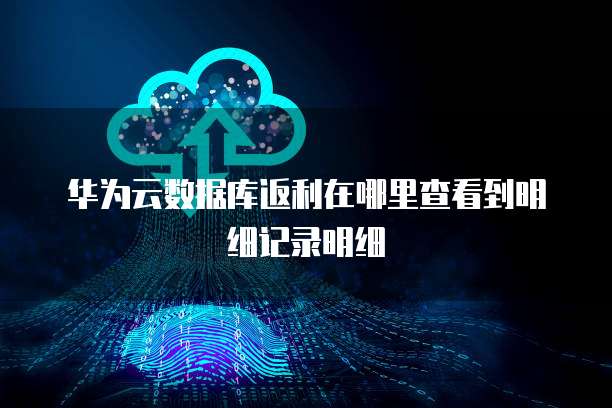 华为云数据库返利在哪里查看到明细记录明细