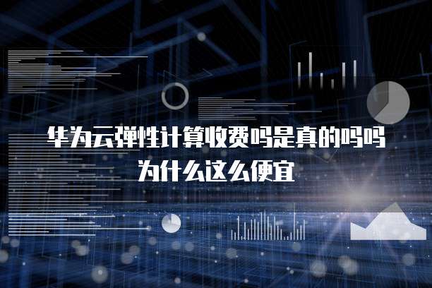 华为云弹性计算收费吗是真的吗吗为什么这么便宜