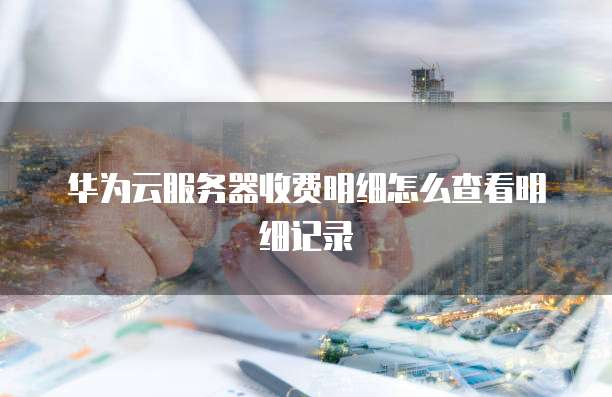 华为云服务器收费明细怎么查看明细记录