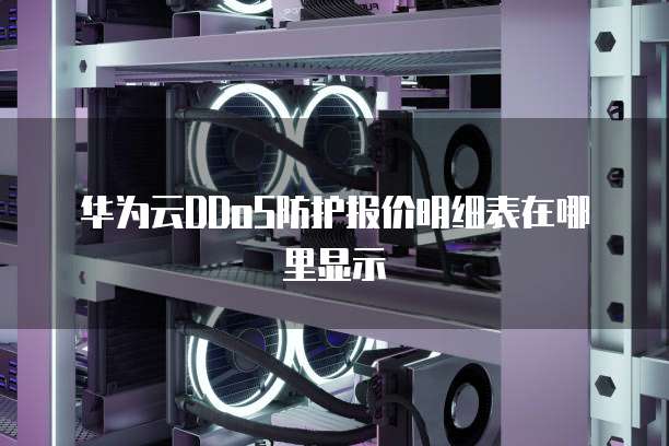 华为云DDoS防护报价明细表在哪里显示