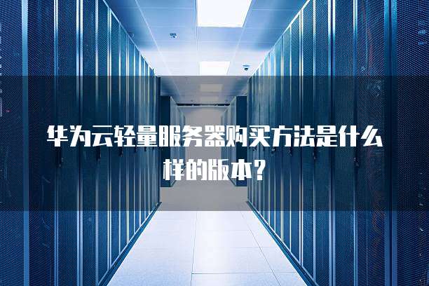 华为云轻量服务器购买方法是什么样的版本?
