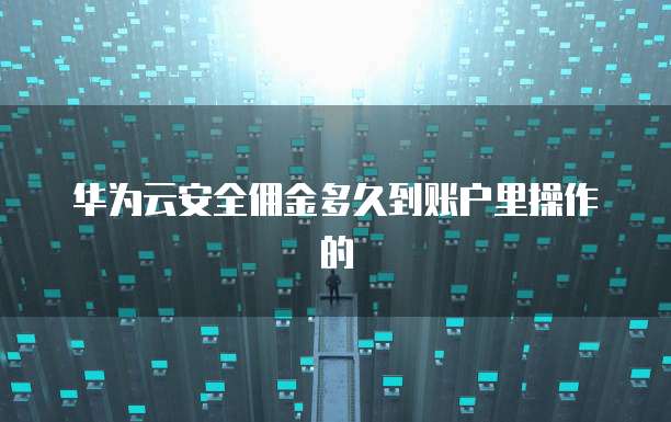 华为云安全佣金多久到账户里操作的