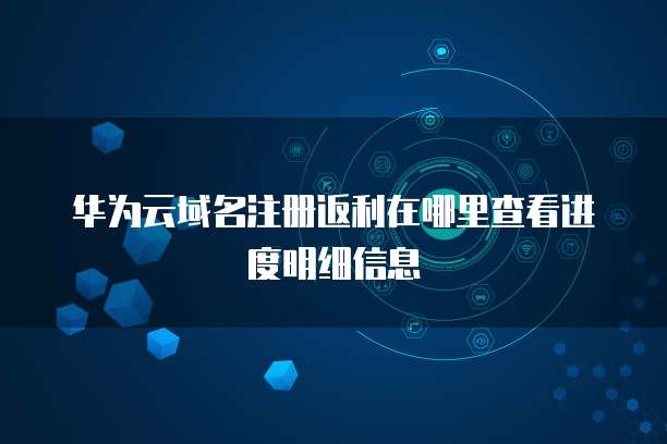 华为云域名注册返利在哪里查看进度明细信息