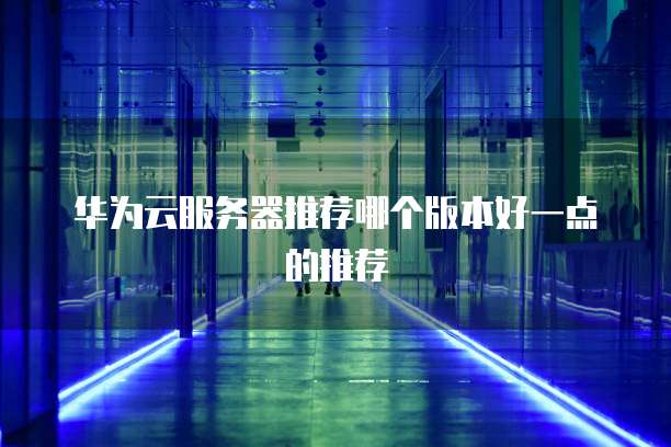 华为云服务器推荐哪个版本好一点的推荐