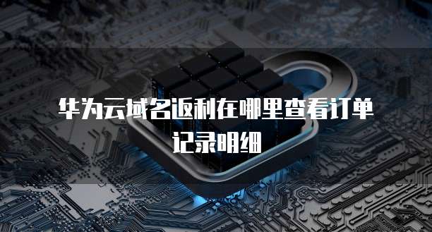  华为云域名返利在哪里查看订单记录明细