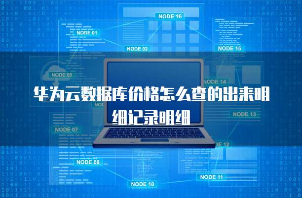 华为云数据库价格怎么查的出来明细记录明细