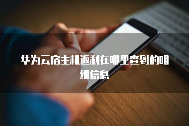 华为云宿主机返利在哪里查到的明细信息