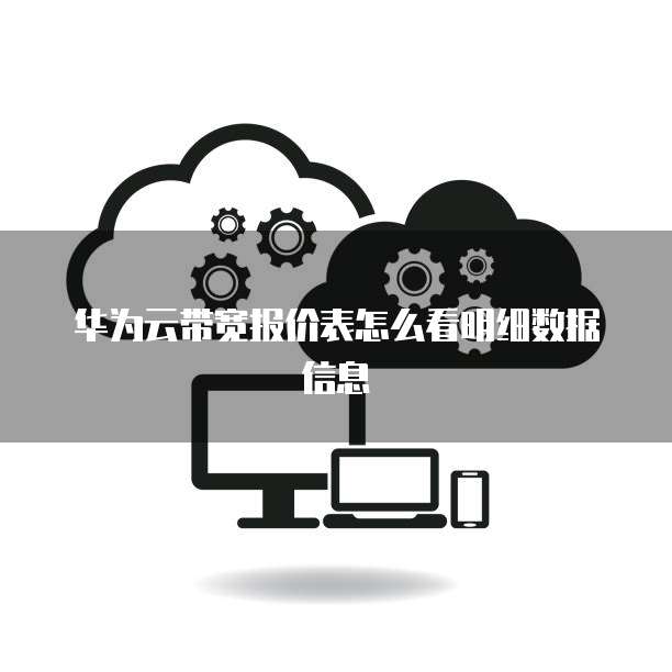华为云带宽报价表怎么看明细数据信息