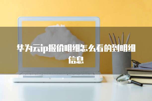 华为云ip报价明细怎么看的到明细信息