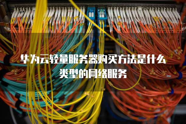 华为云轻量服务器购买方法是什么类型的网络服务