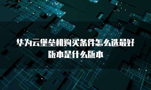华为云堡垒机购买条件怎么选最好版本是什么版本