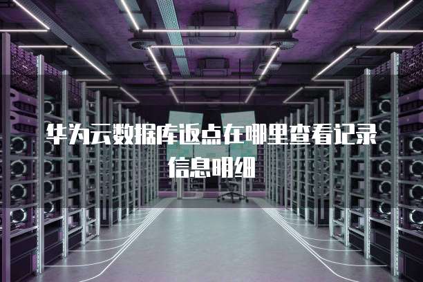 华为云数据库返点在哪里查看记录信息明细