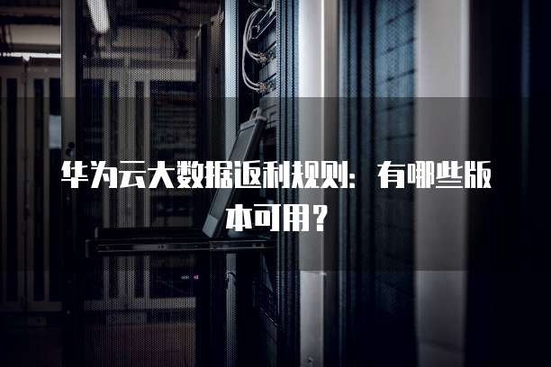 华为云大数据返利规则：有哪些版本可用？