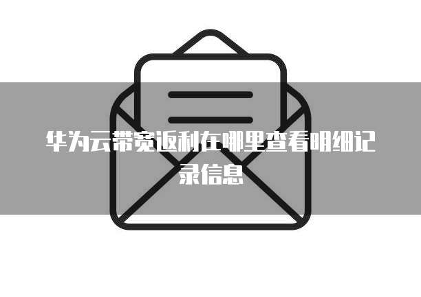华为云带宽返利在哪里查看明细记录信息